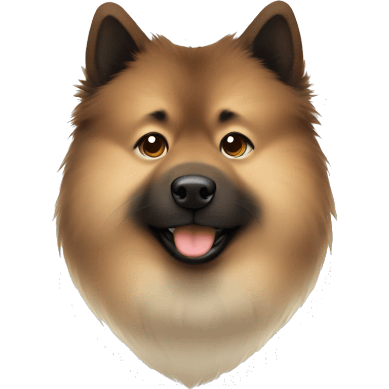 Eurasier Brown and light brown standing up his nose and face is dark brown spotted.  emoji