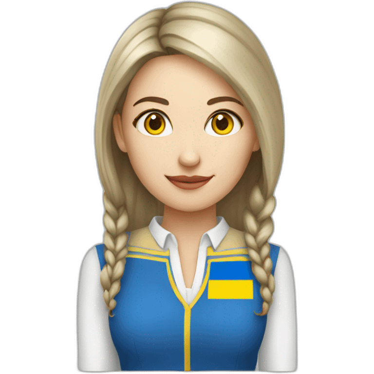 white skin teacher women with ukrainian flag emoji