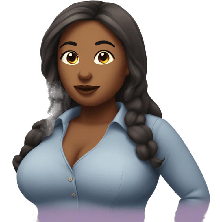 a curvy and thicc woman, not chubby emoji