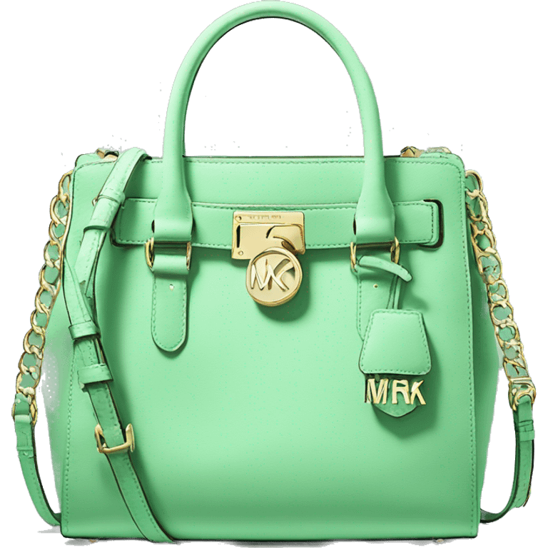 Realistic mint green michael kors satchel purse.  emoji