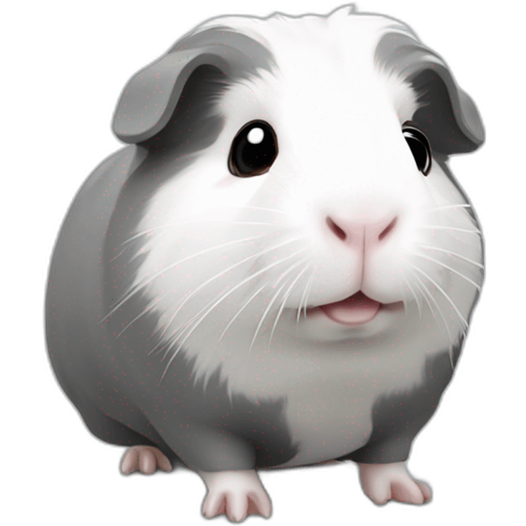 White and grey guinea pig emoji