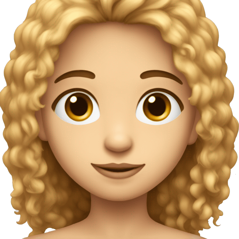 niño de color blanco pelo marron con algunos mechones rubios, ojos marrones y mechas rubias emoji