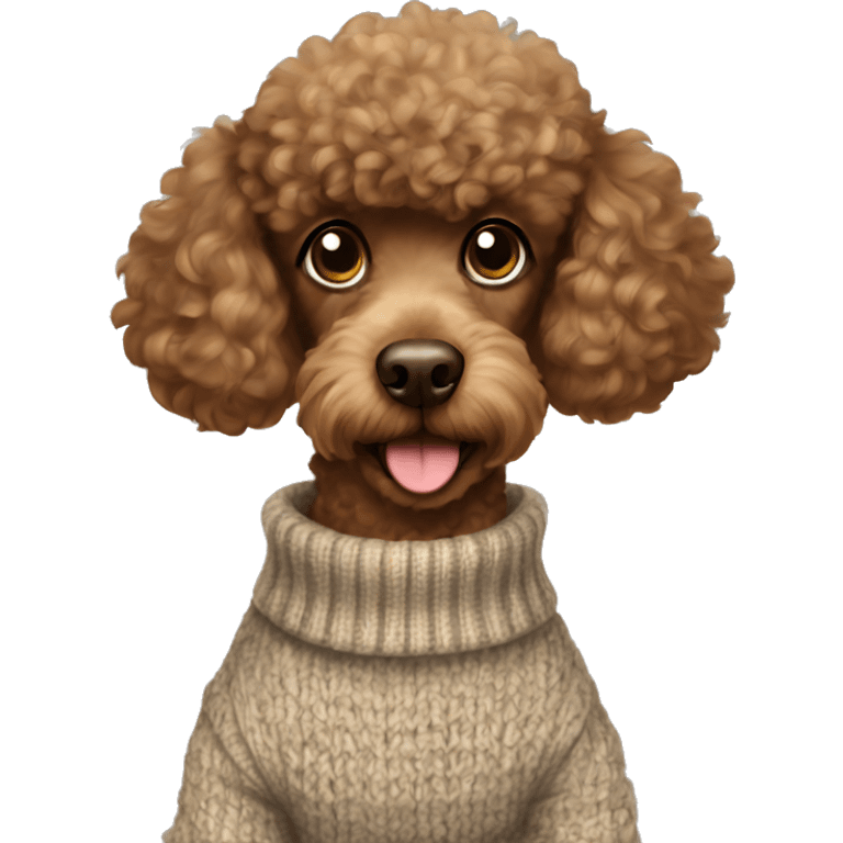 Brown poodle in a sweater emoji