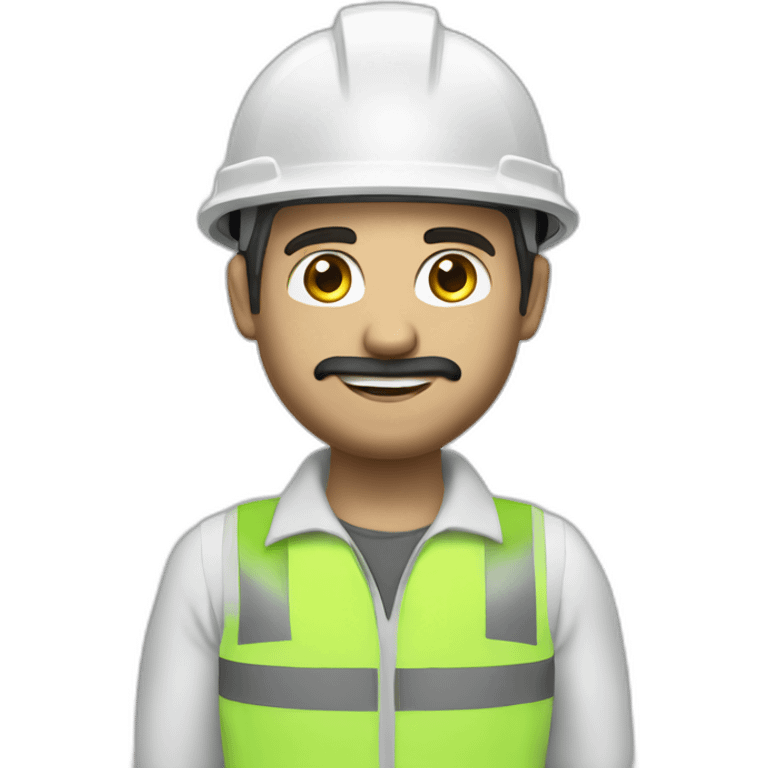 Turkish electrical engineer with white helmet and phosphorescent protection vest emoji