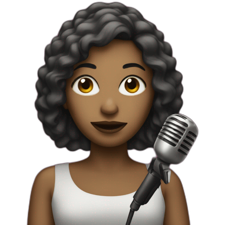 female musician with a microphone emoji