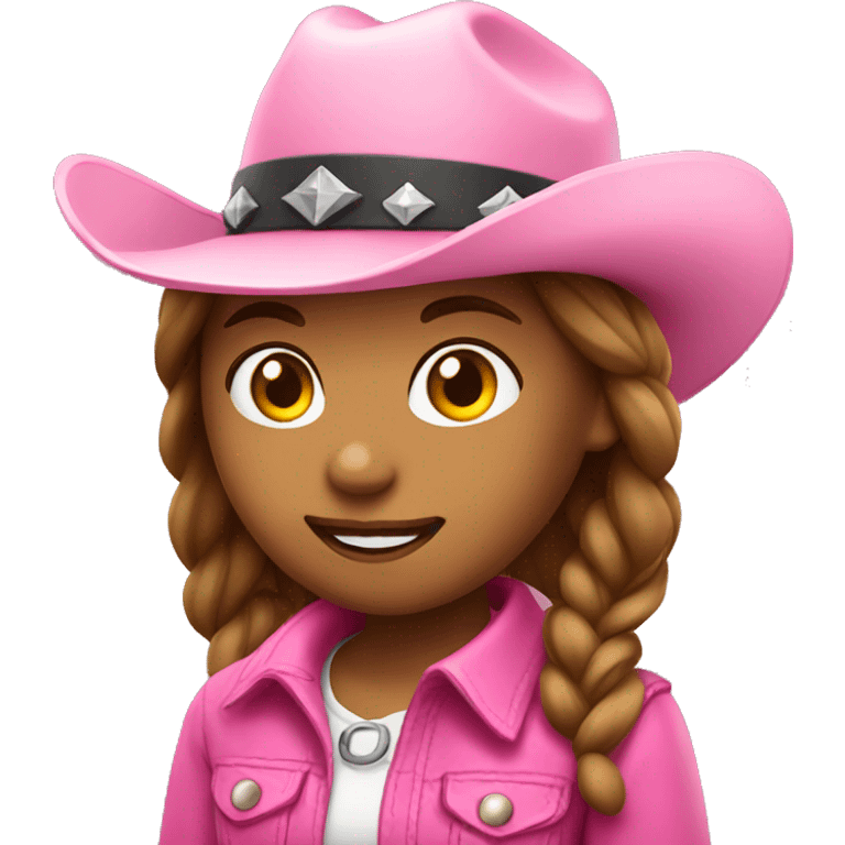 Cowgirl wearing pink hat emoji