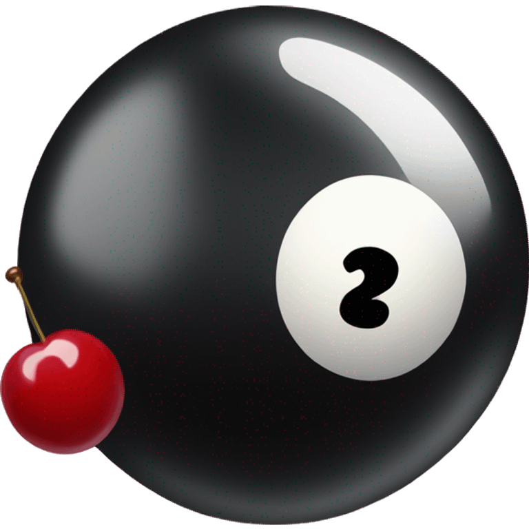 8 ball with cherry emoji