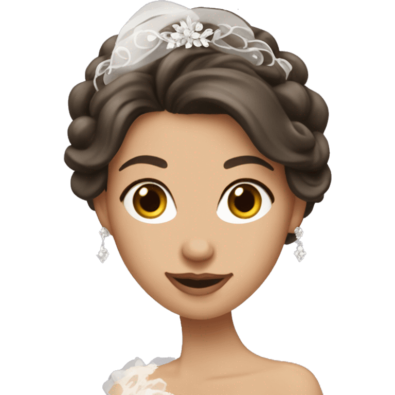 Bride to be with party galasses. Brunette.  emoji