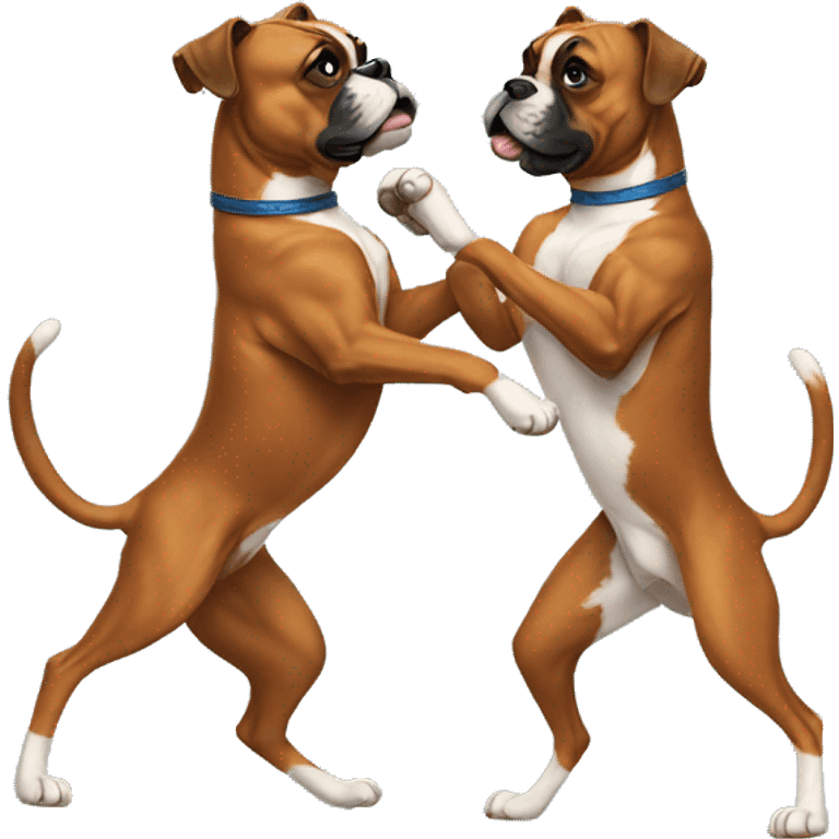 two boxer dogs dancing emoji