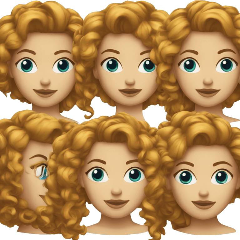 femme cheveux bouclés yeux bleus emoji