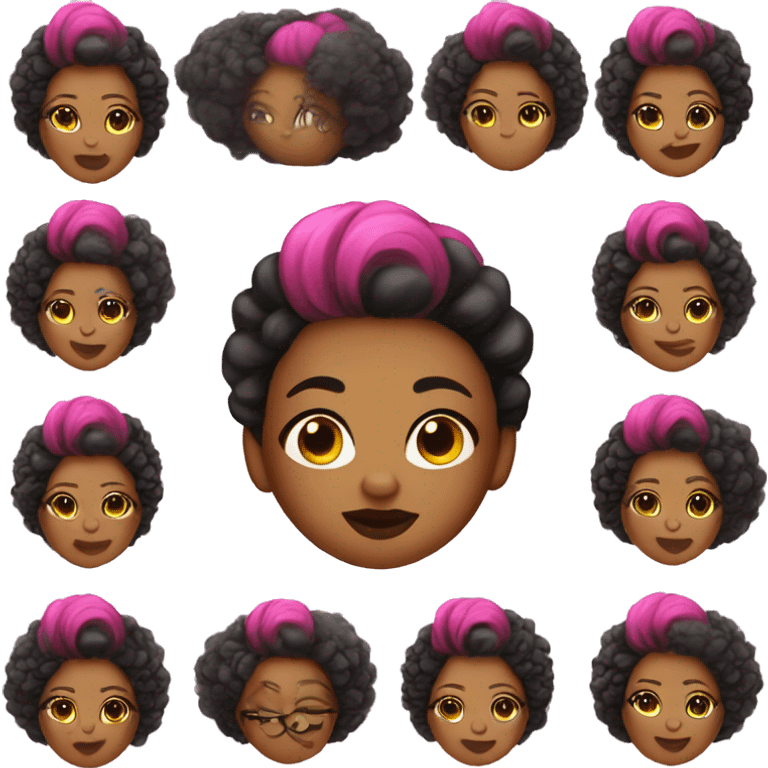 Plus size black woman with pink twa hair  emoji