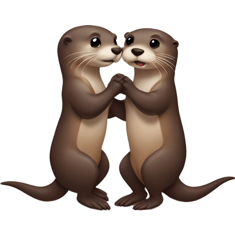 Otters in love  emoji