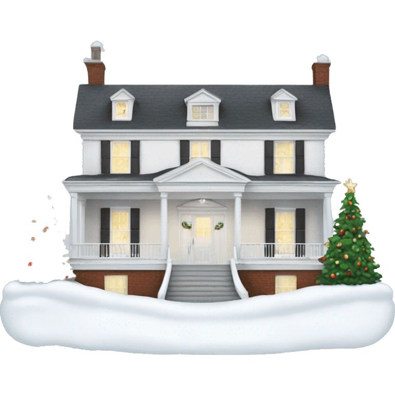 Big white house on Christmas  emoji