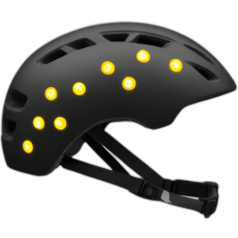 A bike helmet with integrated lights emoji