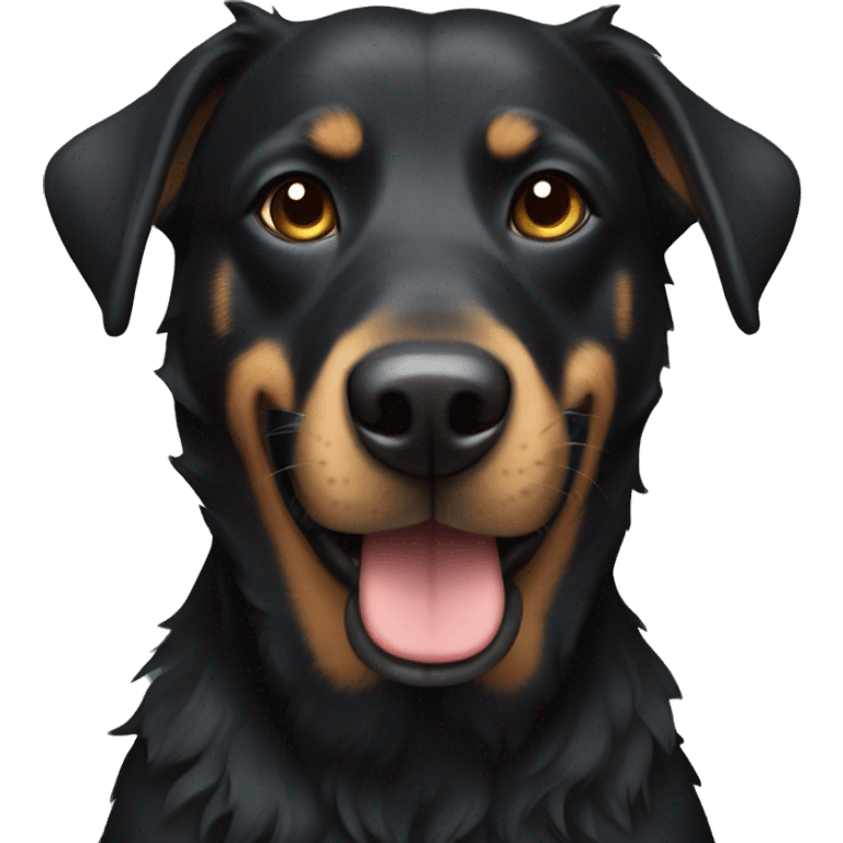 Black dog with halo emoji