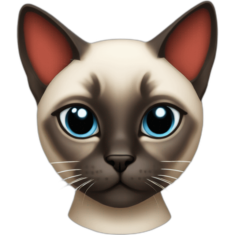 Siamese cat with devil's horns emoji