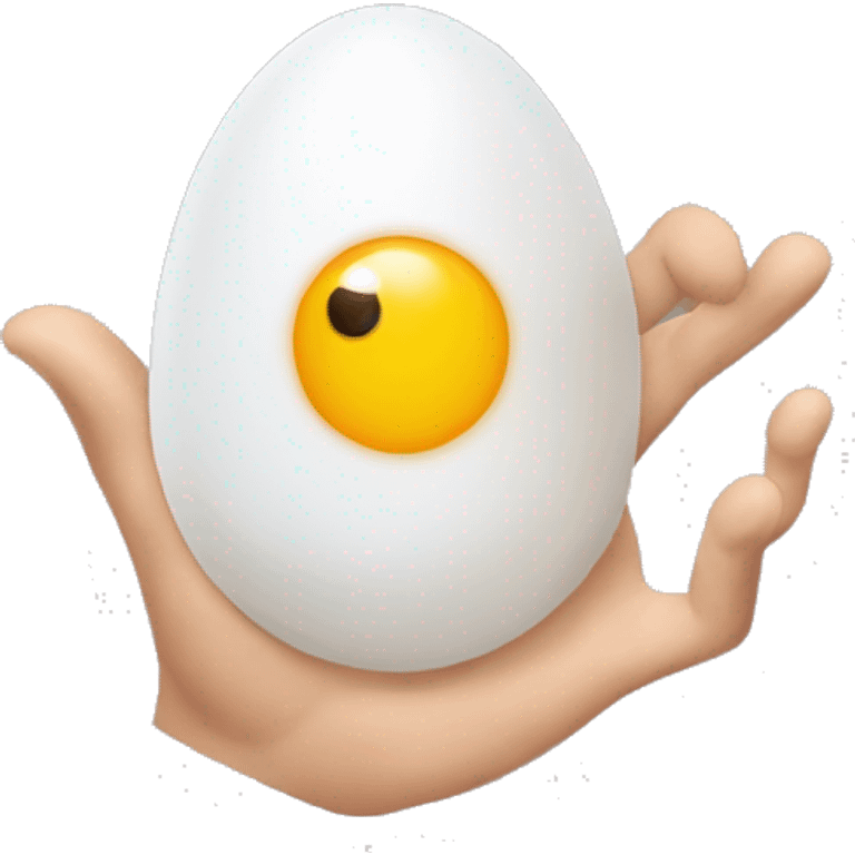 a hand with one eye woken up from an egg emoji