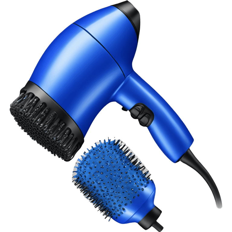 Realistic cobalt blue hair dryer isolated  emoji