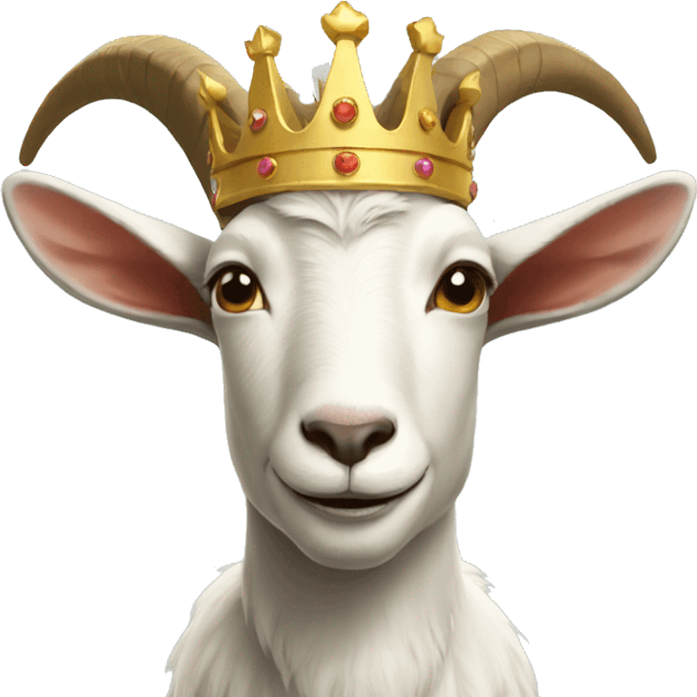 goat wearing crown emoji