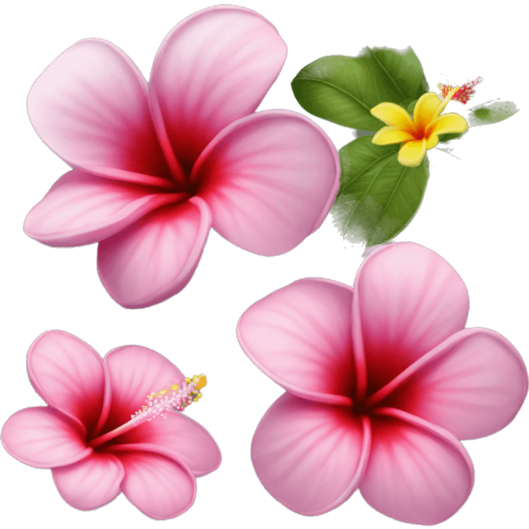 plumeria flower and hibiscus flower emoji