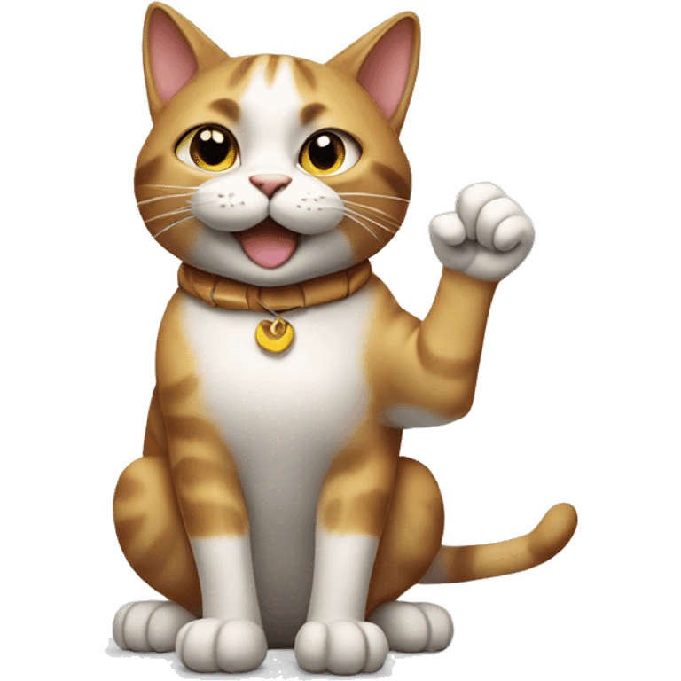 Cat making ok sign with paw emoji