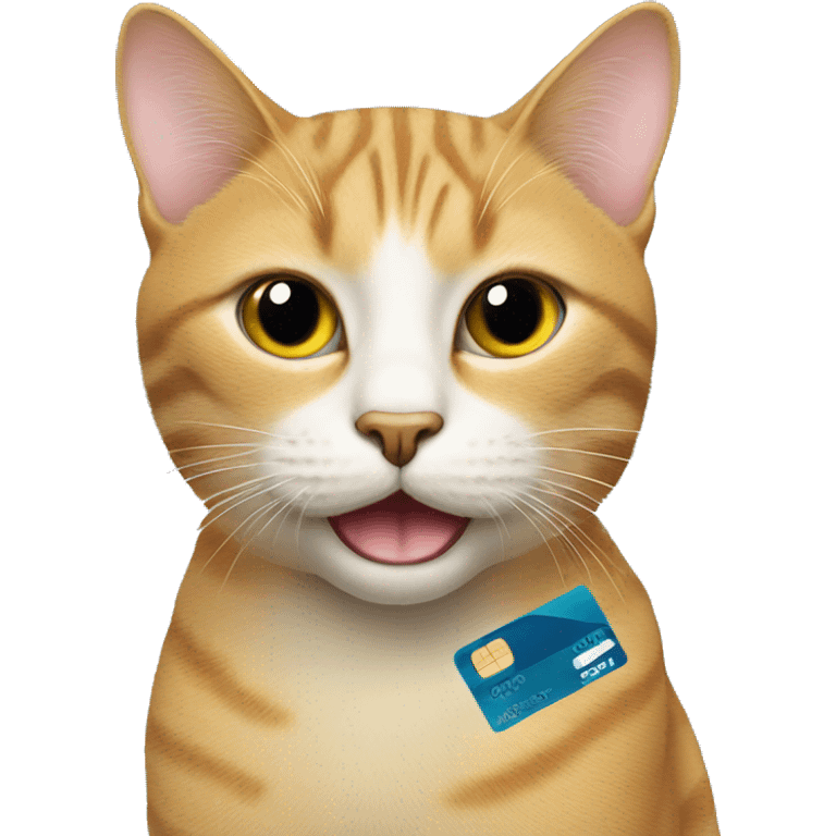 Cat with credit card in mouth emoji