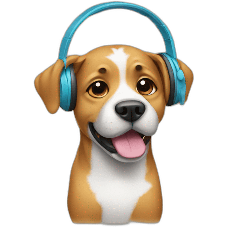 dog with headphone emoji