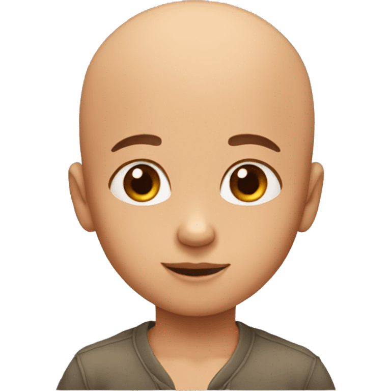 A little kid has no hair emoji