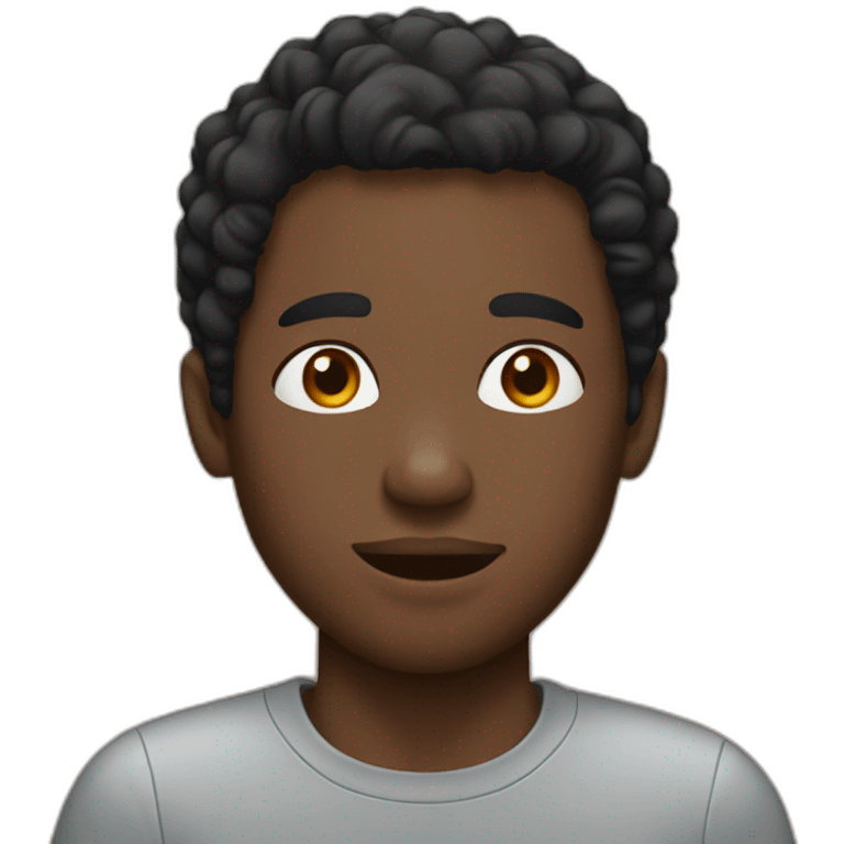 black man with black hair and a redhead kissing emoji