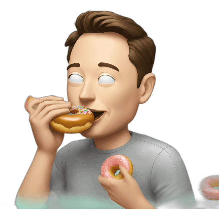 elon musk eating a donut emoji