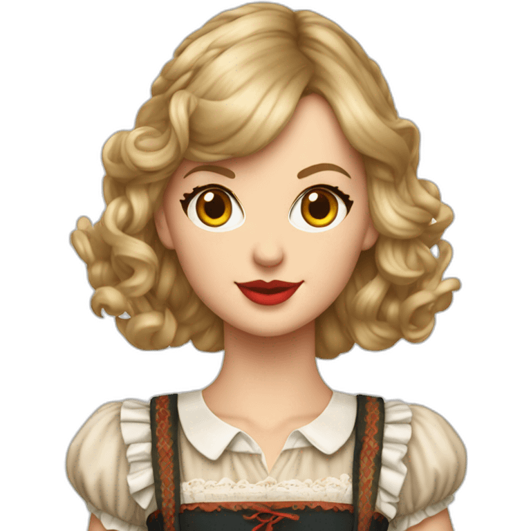 taylor swift wearing an oktoberfest dress hyperrealistic emoji