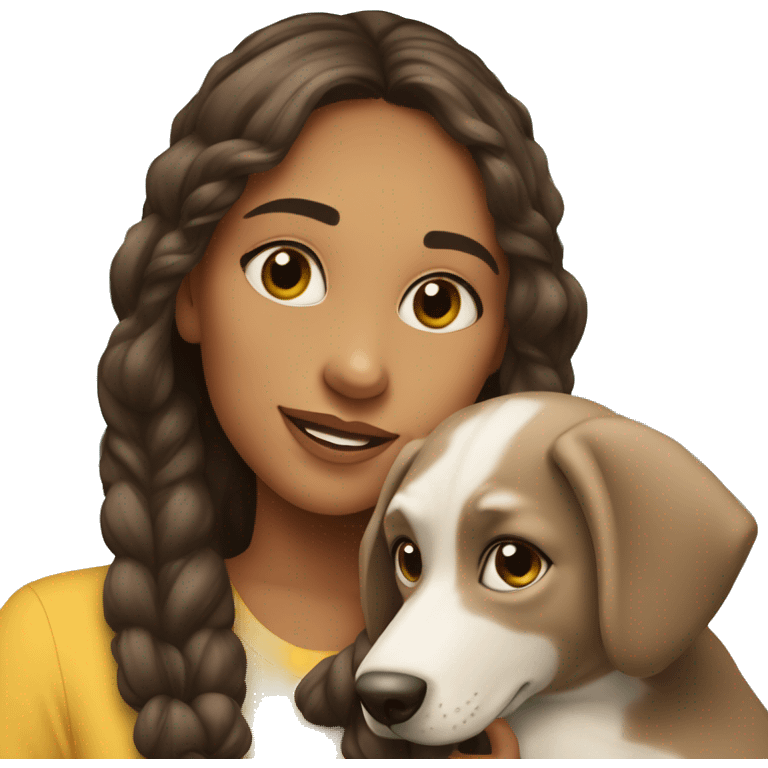 menina com seu cachorro emoji