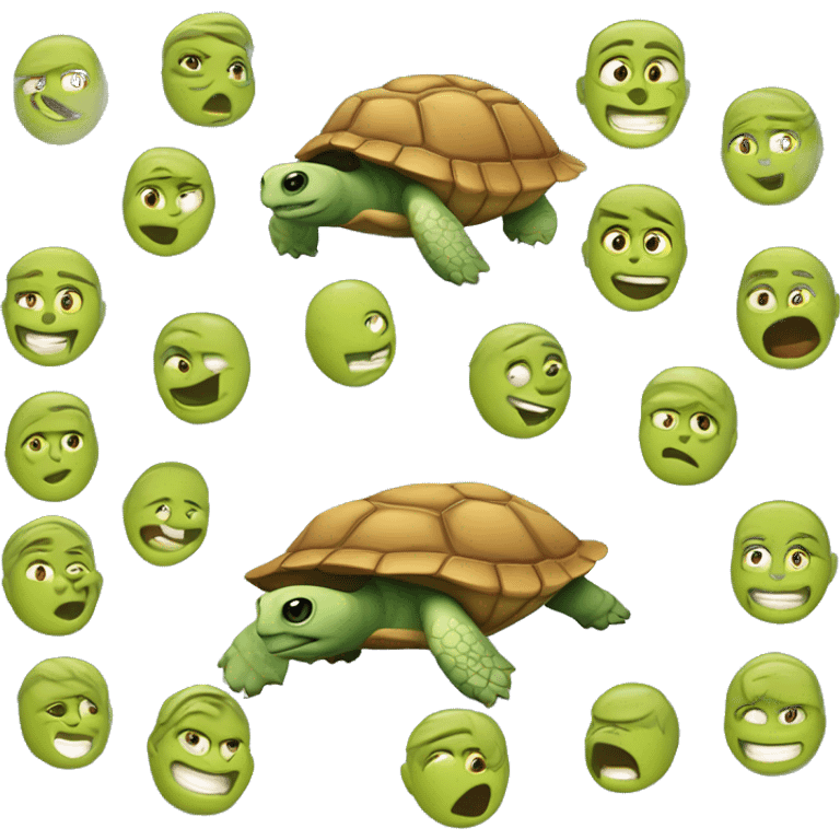 L’autre sur tortue Emojie sh emoji