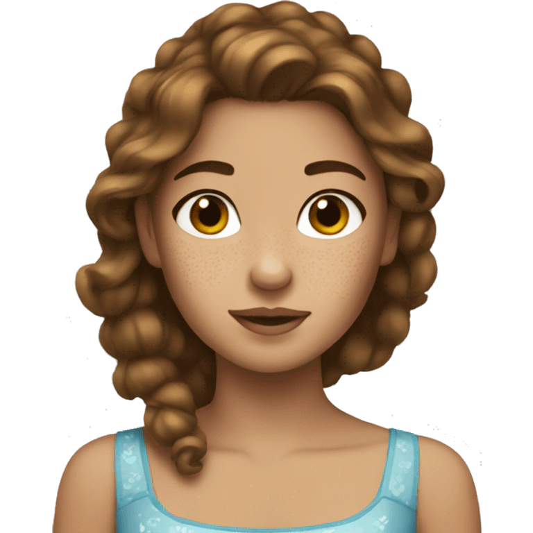 Princess with brown hair and freckles emoji