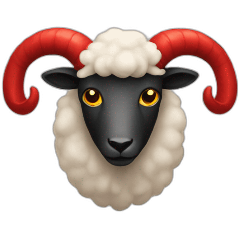 Red devil horns sheep emoji