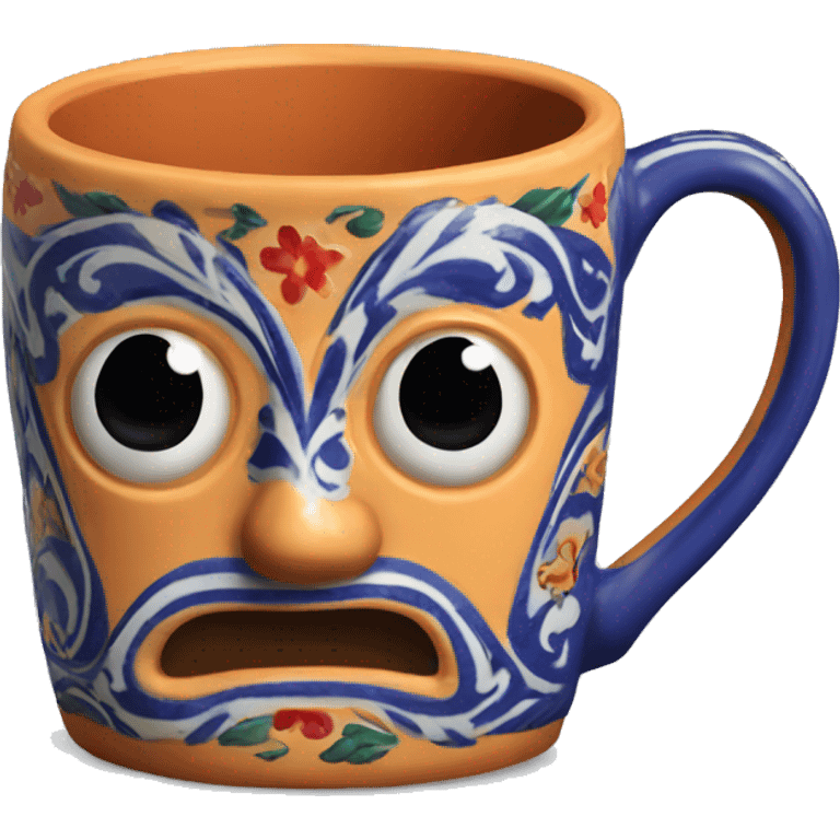 Realistic talavera clay mug isolated.  emoji