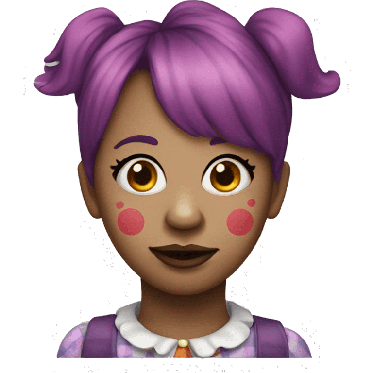 Female clown with pig nose and bangs emoji