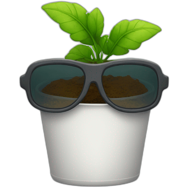 Small plant with goggle emoji