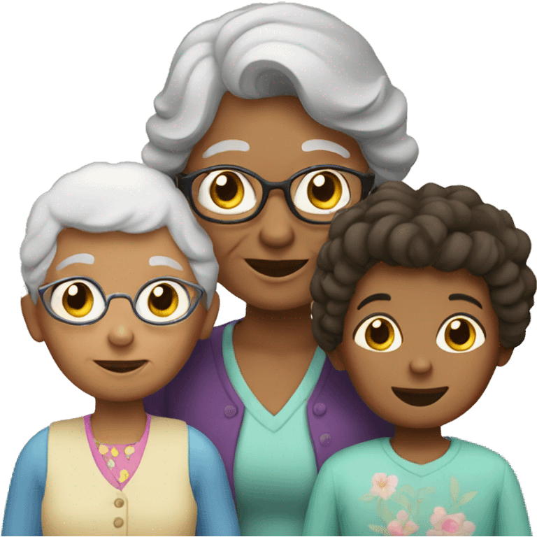 Grandma with a boy and girl emoji