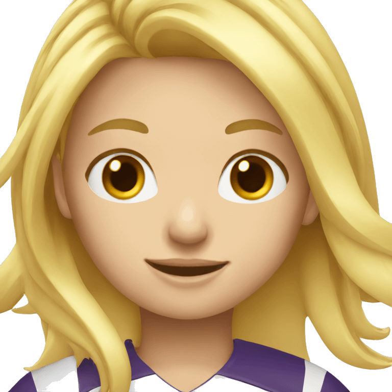 blonde hair girl playing football emoji