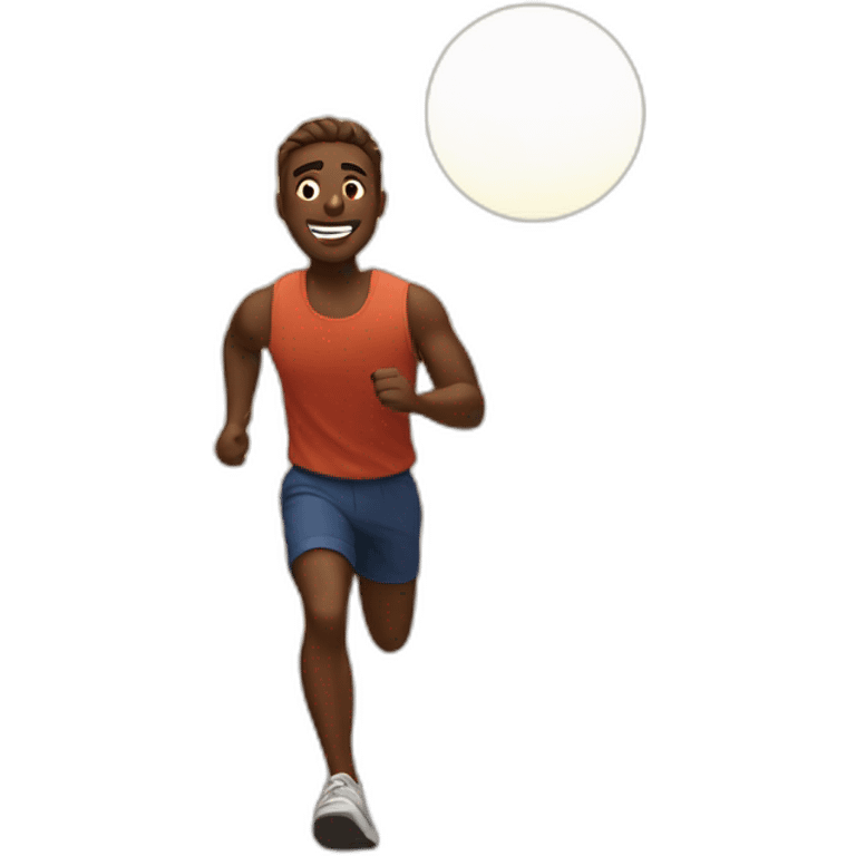 a man running into the sunset emoji