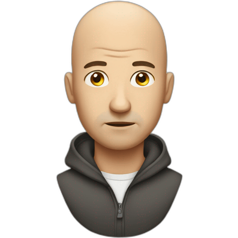 a bald man thinking emoji