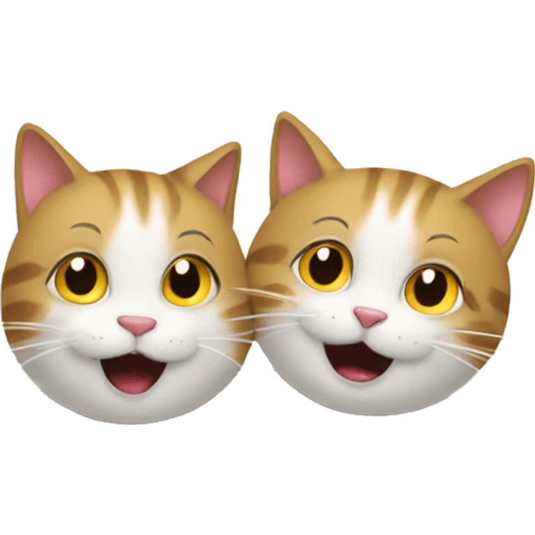 two happy cats buying a house emoji