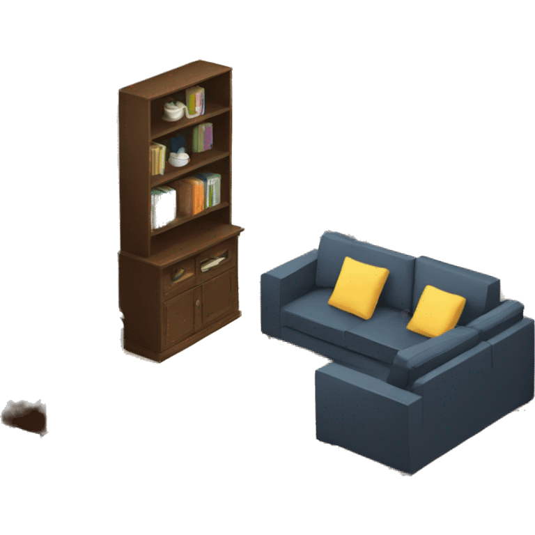 apartment living room interior isometric emoji