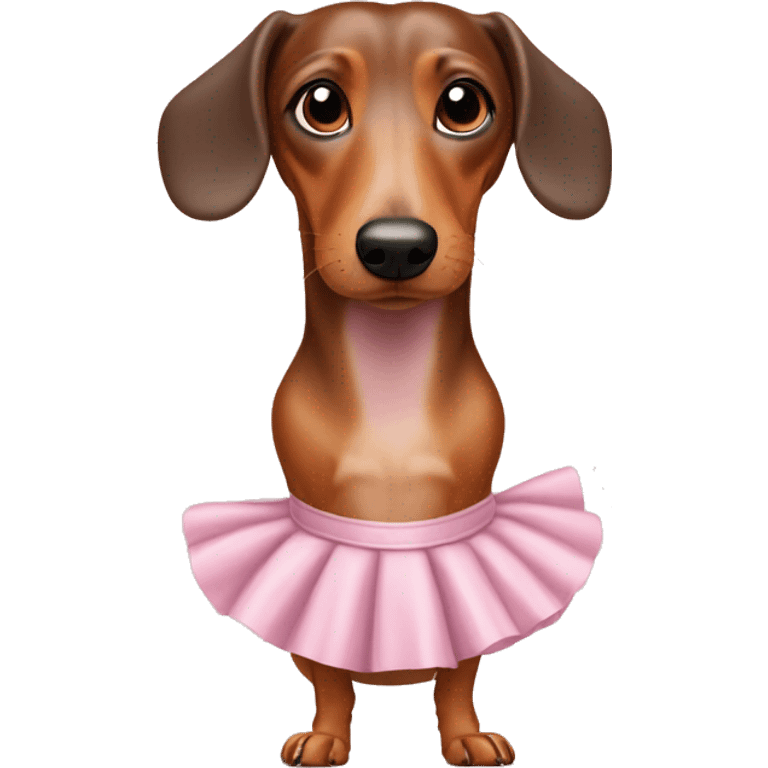 weiner dog with ballerina skirt emoji