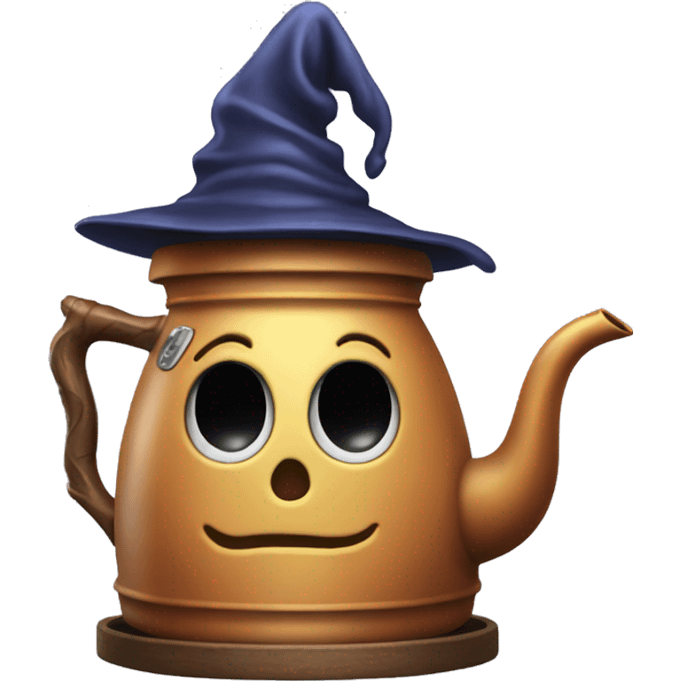 kettle with a wizard hat emoji