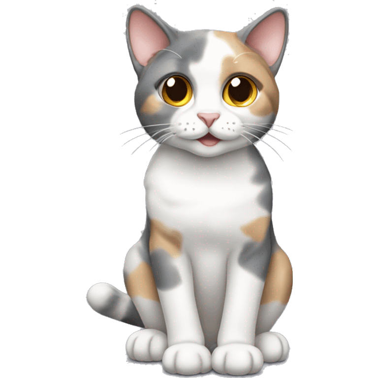 Dilute calico cat sitting  emoji