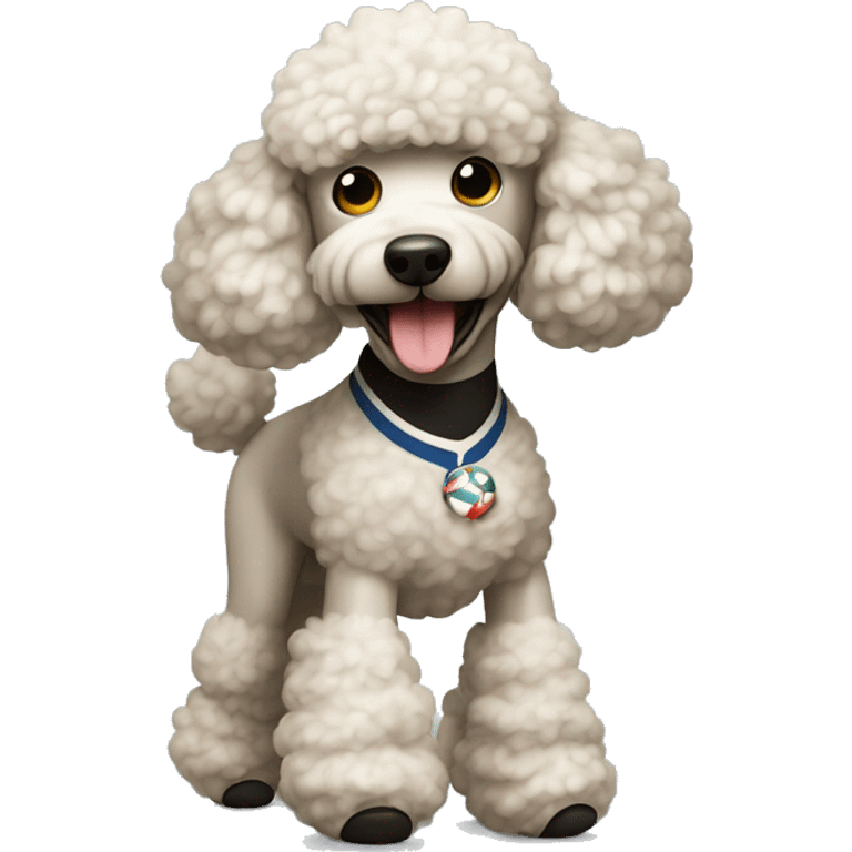 Poodle playing football emoji