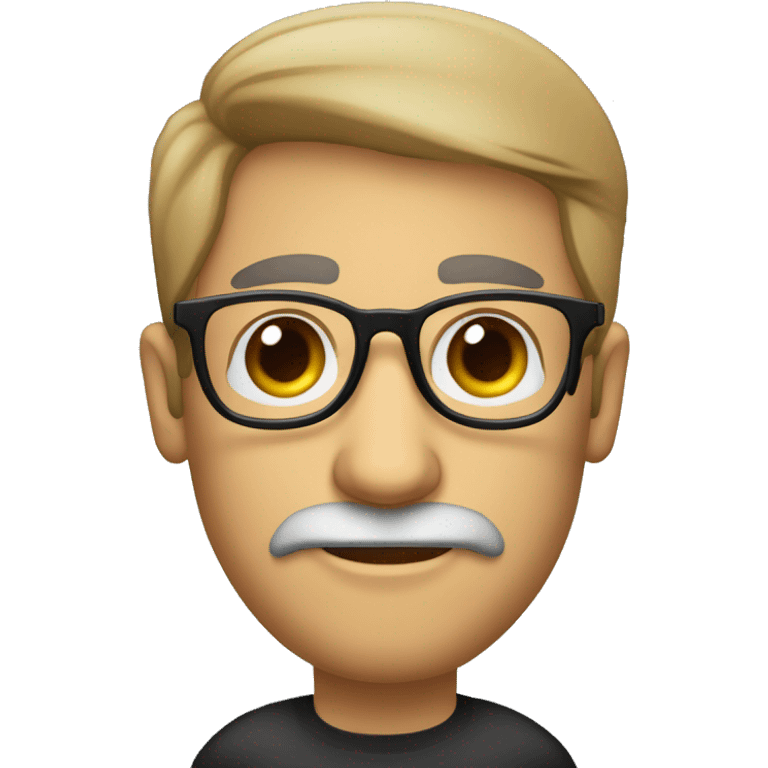 profesor joven con barba y gafas ojos oscuros cabello negro emoji