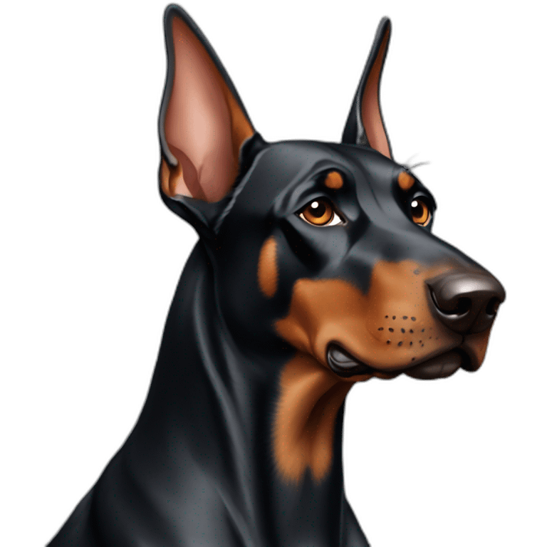 Doberman uncropped ears emoji